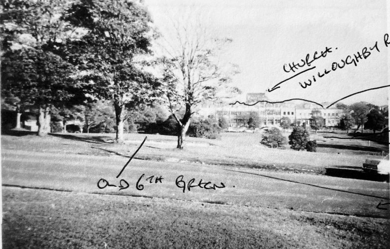 Old 6th green & 8th tee (far right).  Whole area now express way.