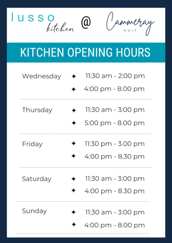 Lusso Kitchen opening hours Cammeray Golf Club bistro meals family friendly